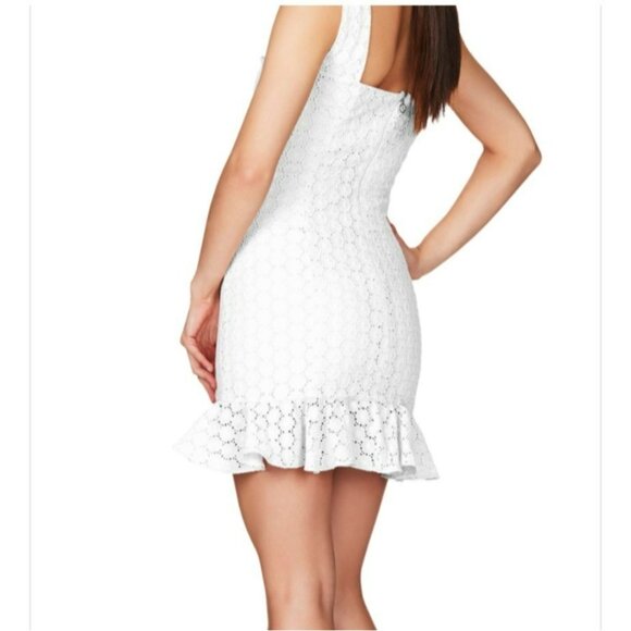 Nookie Darling Square Neck Broderie Anglaise Mini Dress White Size Large NWT - Picture 3 of 6